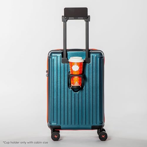 Image of Hard Polycarbonate Luggage Trolley Bag | 8 Wheels 360 Double Spinner Suitcase with Coffee Holder & Mobile Stand | 5 Years Warranty (Nebula Bay, Set of 3 (Cabin+Medium+Large) (54+64+74 cm))