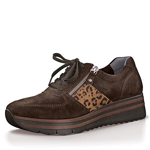 Tamaris Damen 1-1-23749-33 Sneakers, knöchelfrei, Braun Mocca Leo 347, 37 EU