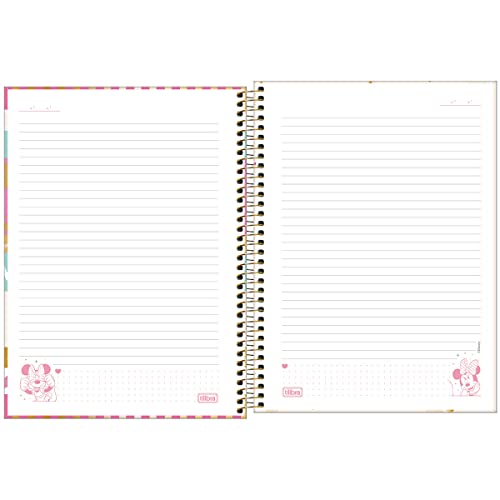 Caderno Espiral Capa Dura Universitário 10 Matérias 160 Folhas Minnie - Listras Coloridas com Minnie - Tilibra 5 41GBcZ71leL