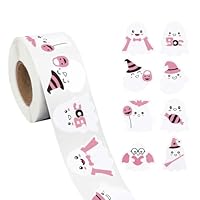 500pcs Halloween Stickers Roll, Self Adhesive Cute Ghost Stickers with 8 Style Round Decal for Halloween Party Decor Decoration Candy Bags Crafts Gifts Scrapbooks