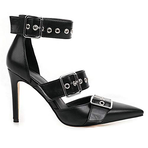 LUXMAX Women Punk Style Pumps Pointed Toe Stiletto High Heel Pumps2