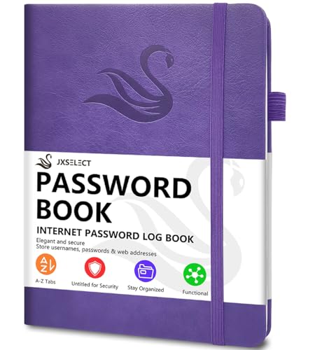 Carnet de mots de passe avec onglets alphabétiques format A5 couverture rigide marine