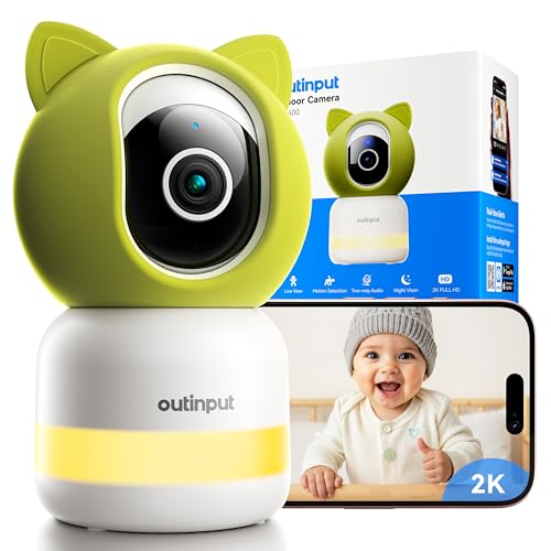 2K 4MP Baby Monitor Telecamera WiFi Interno 355° con Visione Notturna e Audio Bidirezionale