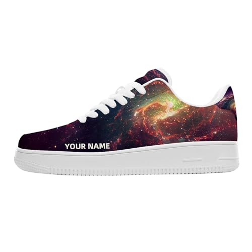 Personalized Custom Space Low-Top Sneakers, Cute Galaxy Print Popular Casual Everyday Walking Shoes Comfortable Fashion Sneakers Womens, Sneakers to Wear with Dresses2