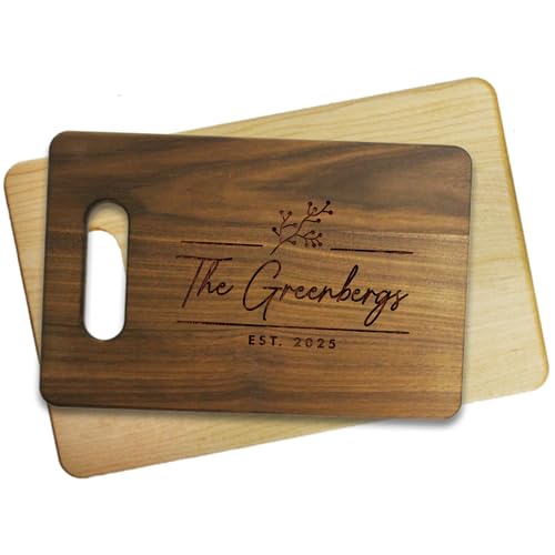 The Wedding Party Store Custom Personalized Walnut, Bamboo or Maple Wood Cutting Board - Engraved...