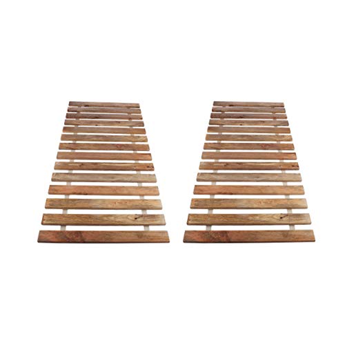 Full-Size Bed, 180 x 200 cm, With Duckboard, No Mattress, Headboard, Solid Wooden Bed Frame, Colourful