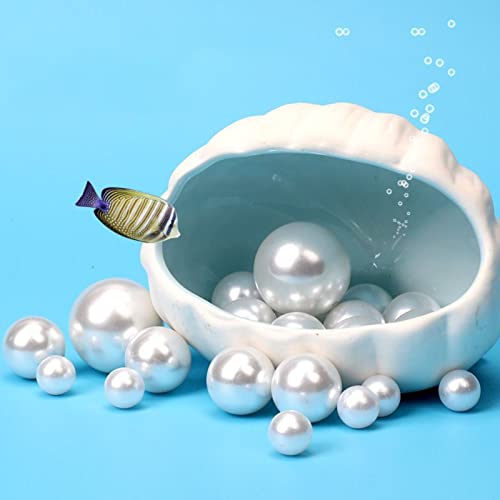 Image of Aquarium Shell Shape Ceramic Fish Tank Cave Decoration, Fish House for Betta Fish Passing or Hiding Safely, Betta Fish Tank 5.1inch (Blue, M)