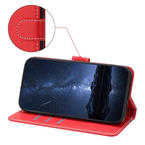 Leren iPhone 16e hoesje met portemonnee, magnetische sluiting, kaartvakken, standfunctie en schokbescherming - Afbeelding 6