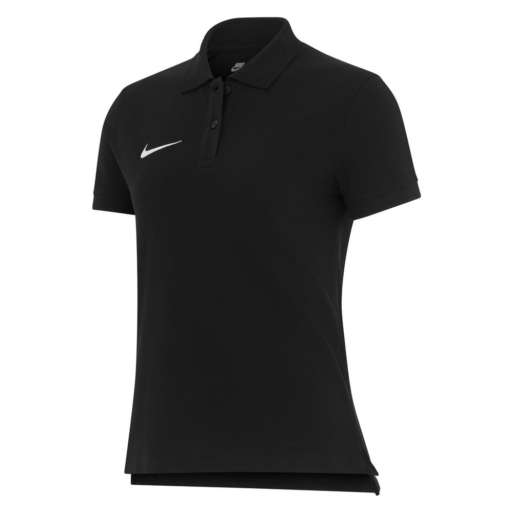 Nike Womens Nike Team Cotton Polo - Black T-Shirt Donna