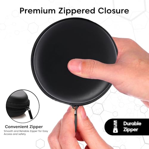 Image of Sounce Multi-Functional Portable Hard Shell Carrying Case for Earphones, Headsets, Pen Drives, SD Cards & Mobile Accessories - Compact Travel Storage Pouch with Shockproof Protection - Black