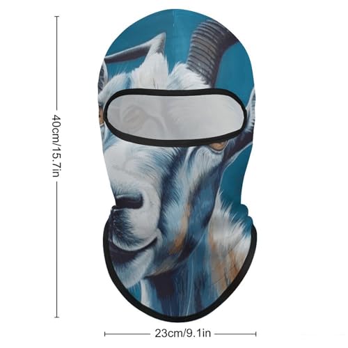 Balaclava para hombre y mujer diseño cabra azul máscara facial completa para ciclismo miniatura 2