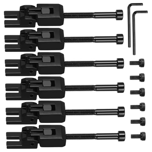 VICASKY Double Locking Saddle Set 6 Guitar Tremolo Bridge Saddles with Locking Tuners Screws Random Color