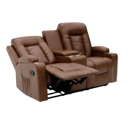 Recopilación de Reclinable Doble los 5 más buscados. 43 VANLIG Sofá Reclinable 2 Plazas con Reposapiés Retráctil y Portavasos | Sillón de Cine en Casa, RV u Oficina | Tapizado en Piel Sintética Impermeable | Reclinación Manual con...