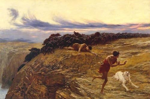 Affiche Artistique Il Miracolo Del Maiale Gaderene Briton Rivière Peinture Murale 60x90
