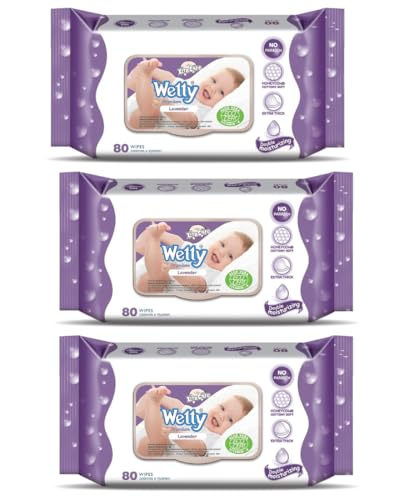 Baby Wetty wipes Lavender Pack of 3-80Pcs per pack
