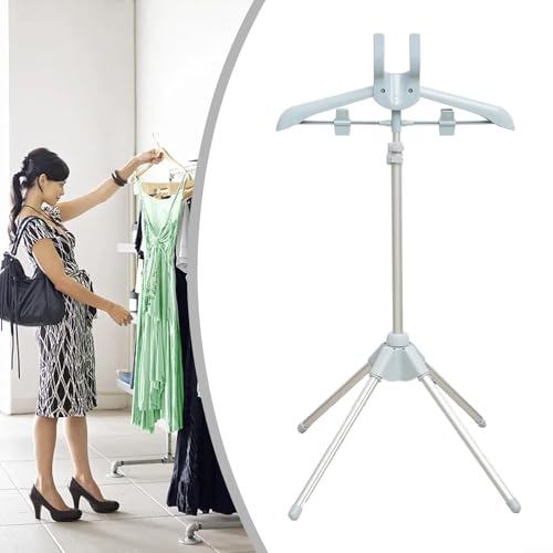Soporte para ropa de aluminio gris con perchero ajustable de 160 cm 4