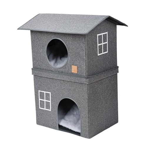 Maisonnette pour chat d'intérieur avec porte pour petits et grands
