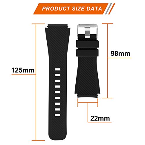 Diruite For Michael Kors Access Bradshaw Smart Watch 22Mm Classic Silicone Band Strap For Mkt5001/5004 - Black #TOP2