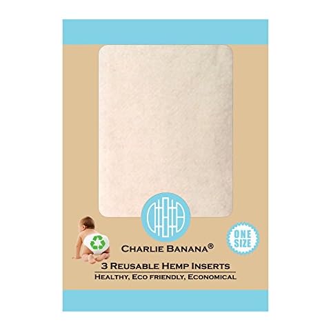 Charlie Banana Wiederverwendbare Hanfeinlagen, Größe 1, klein, 3-teilig, 889482 Cover