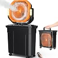 Ausic 5 Gal 12" Portable Misting Fan for Outside Patios, 30000mAh Outdoor Rechargeable Battery Oscillating Fan with Remote, Cooling Camping Dugout Fan with Light/Timer/Caster, Summer Essential