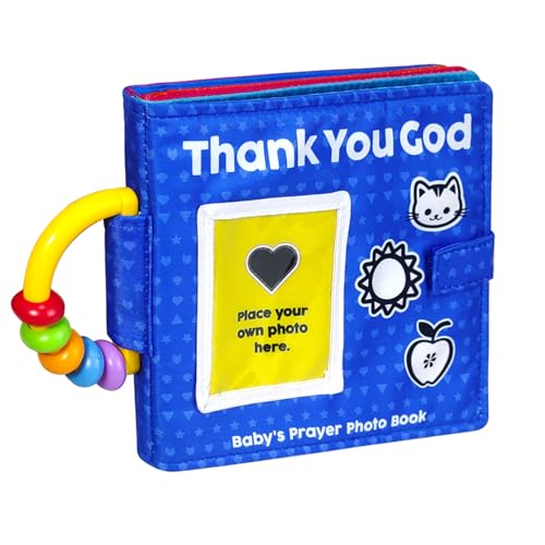 Image of Baby's Prayer Photo Book - Soft Fabric Book with Photo Slot Hold 4x6" Photos,Sensory Toy for Newborn Infant,Keepsake Memory Book for First Year,Soft Photo Album for Baby,Baby Album Photo Book