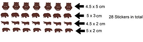 Hippopotamus Hippo Collection (Hippopotamus Hippo Stickers Brown)