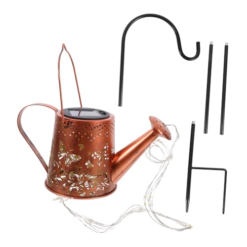 FONDOTIN Lámpara Solar Jardín Kettle Decorativa Exterior con Proyección para Paisajes y Energía Solar Resistente y Fácil Instalación