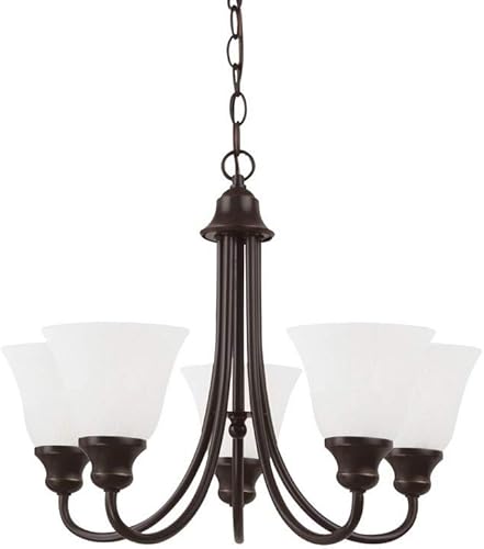 Sea Gull Lighting 35940-782 - Candelabro colgante de puerta de viento moderno, cinco luces, bronce reliquia