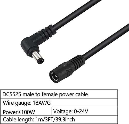 GINTOOYUN 2-Pack DC5525 Cavo di prolunga di