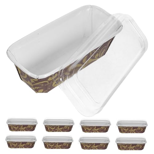 LOORGVEL 10個 使い捨てベーキングペーパー 耐熱パウンドケーキ型ライナー オーブン電子レンジ対応 食品グレード素材 おしゃれで便利な小型