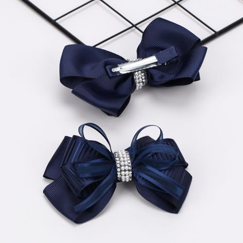 Pinzas con moños delicados para cabello 4.5 pulgadas set de 2 miniatura 6