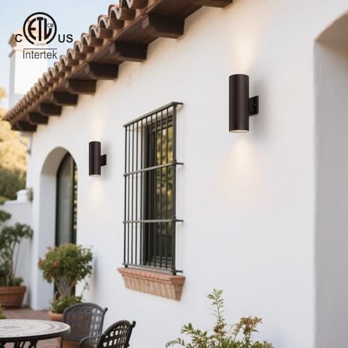 Image of mirrea 14 inch Modern Outdoor Porch Light 2 Lights, Oil Rubbed Bronze, 2 Pack