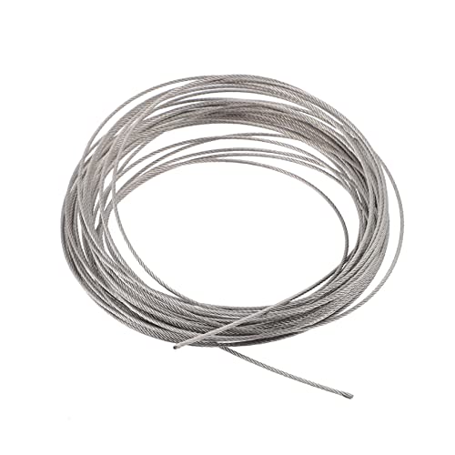 JECOMPRIS Steel Wire Clothesline Rack Y Cable TRS Cables Wire Rope for Hanging Outdoors Hook Clothesline Rope Adjustable Clothesline Clamp Kit Ropes Railing Wire 304 Stainless Steel Silver