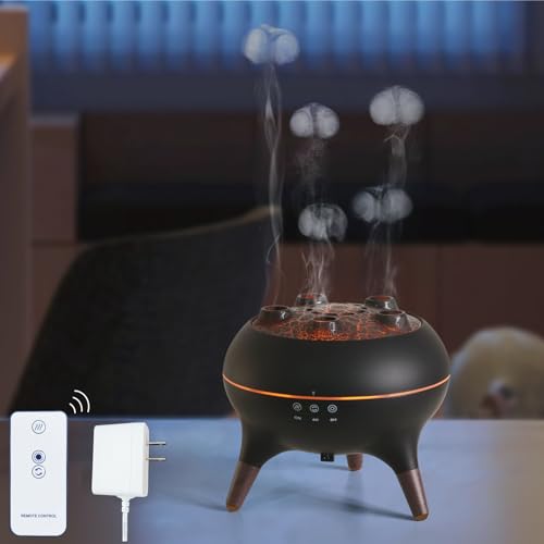 AChoice4U Essential Oil Diffuser 250ML Dancing Jellyfish Aromatherapy Diffuser Humidifier with 7 Colors LED Lights Remote Control Plug in for Bedroom Office (Black)