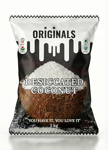 Image of ORIGINALS Premium Desiccated Coconut (नारियल बुरादा) 3 kg Freshly Grated & Sun-Dried Aromatic Perfect for Baking Desserts Cookies & Cooking