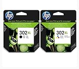 Marque : Compaq HP 302XL Cartouche d\'encre haute capacité Noir (F6U68A) et 302XL Haute capacité Couleur (F6U67A)