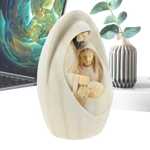 GTFYUDGH 10 x 6 cm resina Belen Natal figuras - estátua da natividade, figuras de resina belen, Nascimento Belen Natal, Nascimento Sagrada Família, Estátua da Natividade Natal, Figuras de Natividade