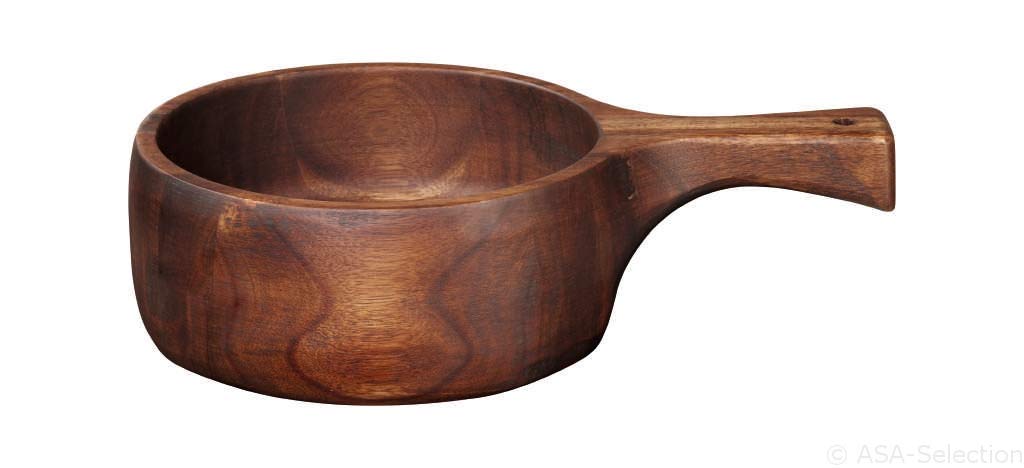 ASA 93911970 - Cuenco de madera con mango (madera de acacia)