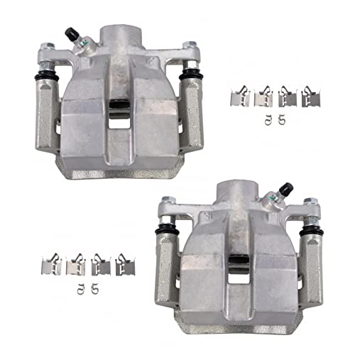 Image of TRQ Rear Brake Caliper Set Zinc Coated Brackets Hardware Compatible with 2010-2015 Lexus RX350 2012-2015 RX450h 2014-2019 Toyota Highlander 2011-2020 Sienna