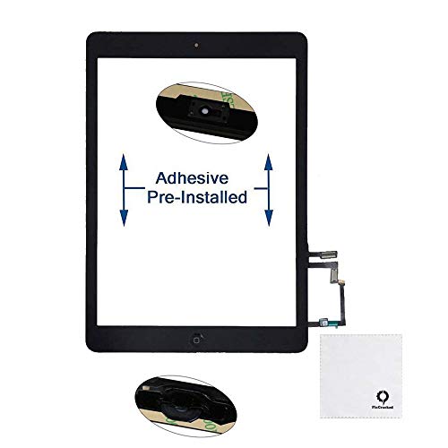 Fixcracked Touch Screen Replacement Parts Digitizer Glass Assembly for Ipad air 1st Black