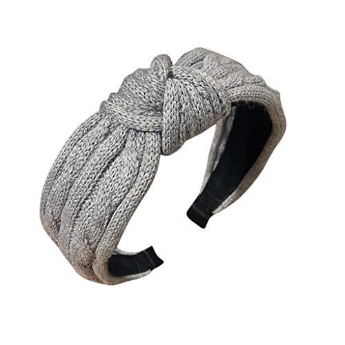 Dorical Diademas para mujeres Bandas de pelo anudadas de lana de punto Diadema de punto con lazo para el cabello de las mujeres Elástica Turbantes Diadema de Nudo Bandas Diadema Mujeres