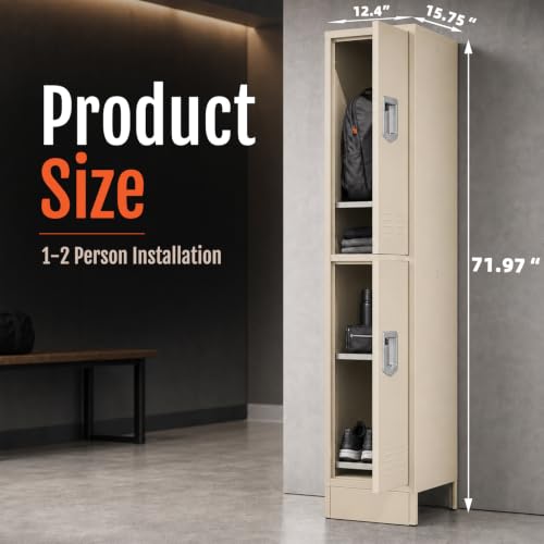 Image of BUTISOW 2 Door Metal Storage Locker for Gym Office, Heavy Duty Steel School