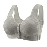 Prime+Amazon+Online+Shopping 2025 Ladies Bras for Older Women Front Closure Bra Full Coverage Comfortable Bras No Underwire Plus Size Bra Warehouse Amazon+Must+Haves Grey-3 XL