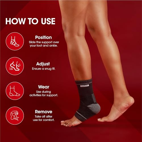 Image of Life Wear Ankle Support, Compression Sleeve with 4-Way Stretch, Breathable, Flexible and Comfortable Fit, Ideal for Ankle Pain Relief, Swelling, and Injury Prevention, Size (S) - Pack of 2