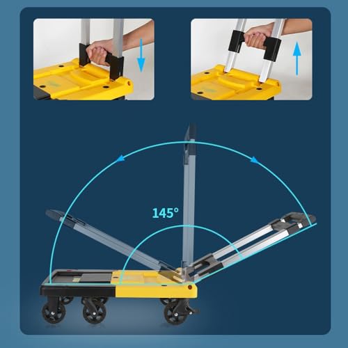 Carrito plegable de plataforma para carga y equipaje azul miniatura 6