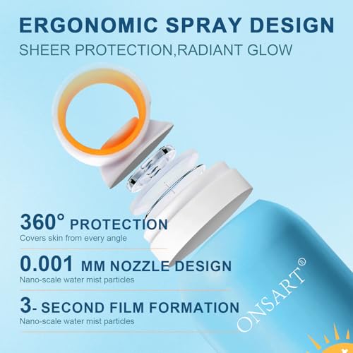 Reef Safe Sunscreen Spray SPF 50, Zinc Oxide Mineral Sunscreen Spray, Broad Spectrum UVA/UVB Protection, 360° Spray, Lightweight & Water Resistant, 6.76oz/200ml - Image 3