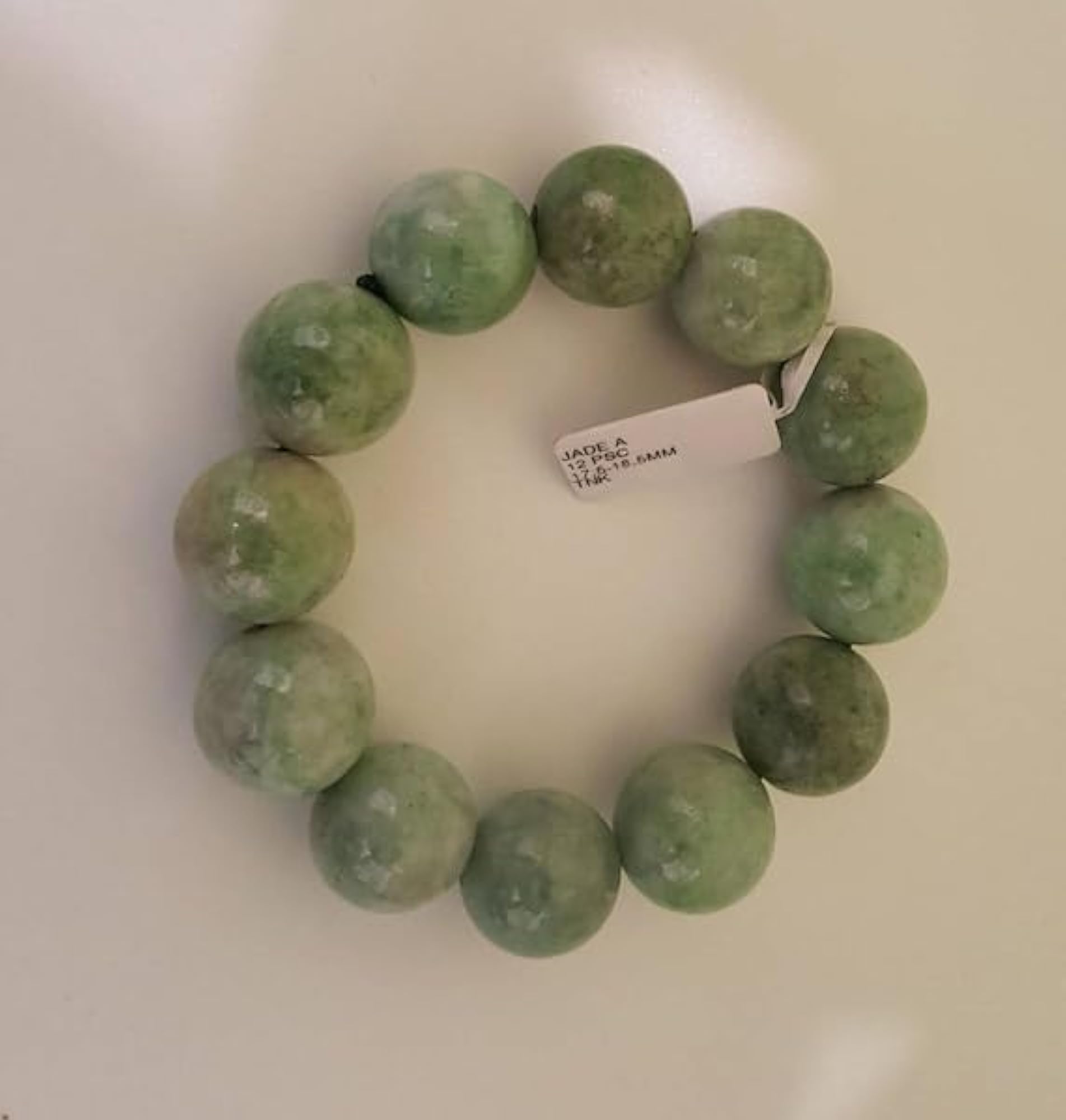 Natural Green Jade Stretchable Bracelet, Unisex Healing