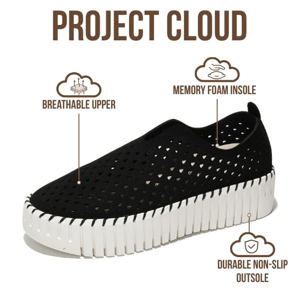 Image of Project Cloud Platform Loafers for Women - Lightweight Summer Shoes for Women 2026 - Slip-On Casual Shoes - Non Slip Fashion Sneakers - Leather Insole Womens Footwear (Daffodil)