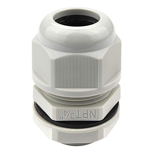 Image of XHF 20 Pcs 3 /4 inch IP68 Strain Relief Nylon Cord Grip Waterproof NPT Cable Glands Adjustable UL Listed and RoHS Compliant(Grey)