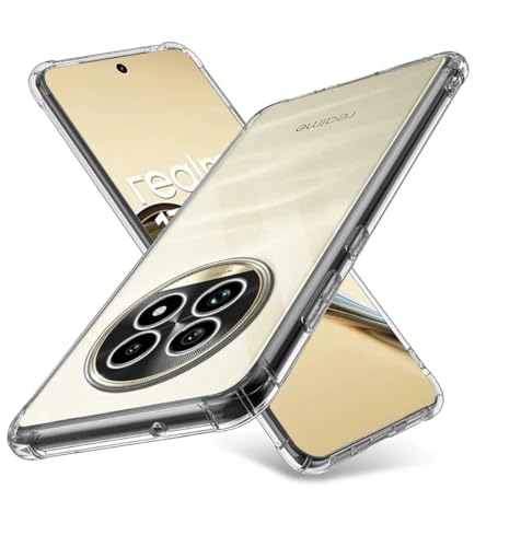 Image of REALCASE Silicone Realme 13 5G Back Cover Case, Scratch Resistant Protective Crystal Clear Transparent Shock Proof Bumper Back Cover Case for Realme 13 5G / Realme Narzo 70x 5G / N65 /12 / 12X 5G / C65